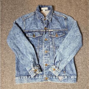 Vintage 80's Guess Georges Marciano Men’s Trucker Jacket  Size S Blue Denim